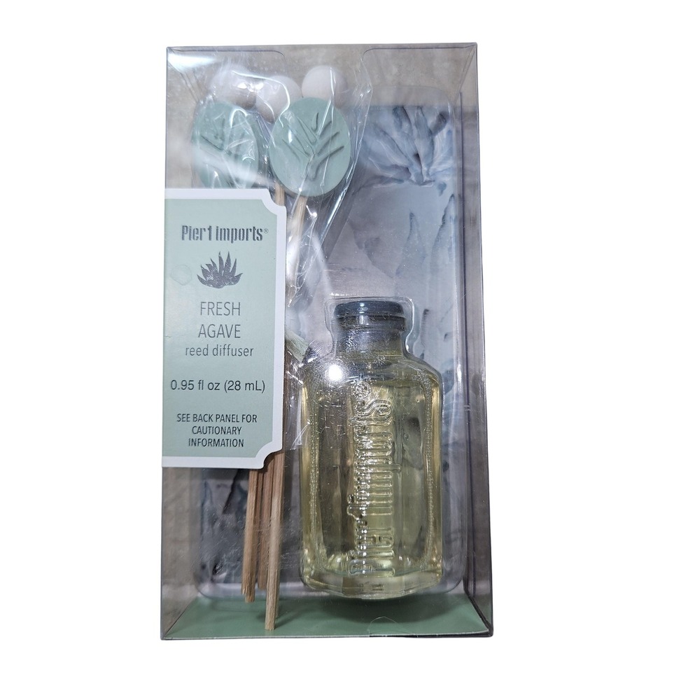 Pier 1 Imports Fresh Agave Reed Diffuser Set 0.95 fl oz Ceramic Leaf Sticks